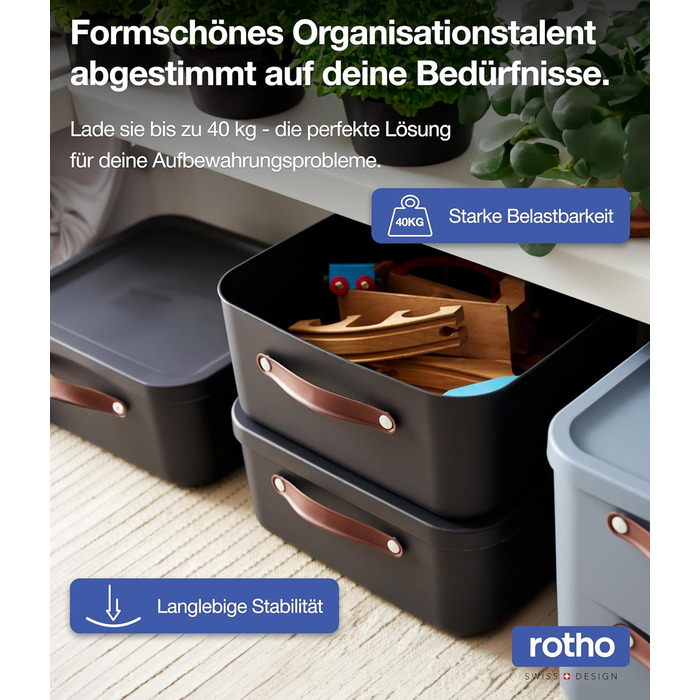 Пластикова коробка для зберігання Rotho Maloja 40 л, біла