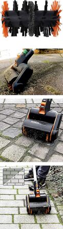 Акумуляторна мультищітка WORX WG441E.9 20В для очищення каменю та дерева, видалення бур'янів, з водяним підключенням, сумісна з PowerShare, без акумулятора та зарядного, сталева щітка для швів тротуару