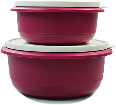 Миска для замішування Tupperware Pro 2,0 л + 1,0 л, темно-рожева, для дріжджового тіста