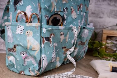 Сумка для рукоділля з бавовни Hobby Gift 13x36x31 см з малюнком собаки