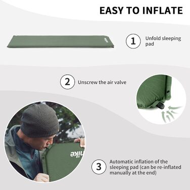 Самонадувний туристичний килимок Naturehike 5 см, з'єднуваний, утеплений, легкий, для кемпінгу, наметів і походів, R-значення 4.8
