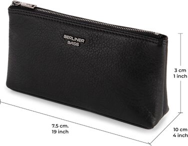 Преміальна косметичка Berliner Bags Anna з натуральної шкіри, компактна жіноча та дитяча, чорна