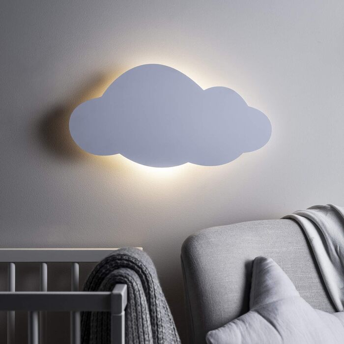 LED настінний світильник-хмара Lights4fun, тепле біле світло, на батарейках з пультом і таймером, для дитячої кімнати, спальні, нічник-декор