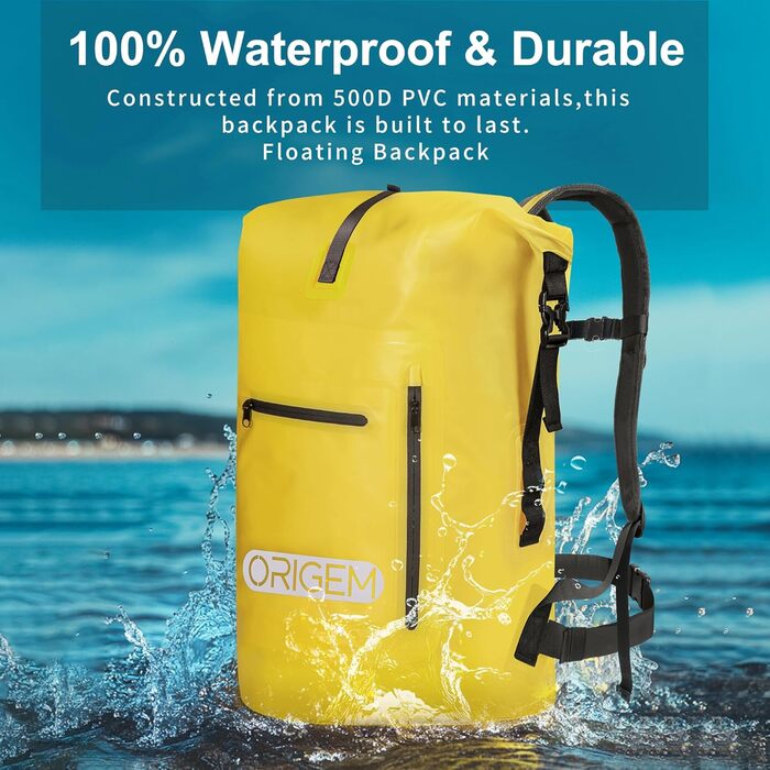 Водонепроникний рюкзак Origem Rolltop 35/55/85 л з відсіком для ноутбука, сухий мішок для каякінгу, риболовлі, рафтингу, дайвінгу та щоденного використання