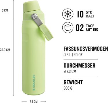 Термос-пляшка Stanley Iceflow 0.6 л для спорту, чорна (Citron), не пропускає воду, BPA-free, зручна для миття в посудомийці, тримає холод до 10 годин