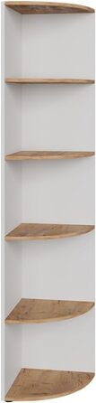 Кутова полиця Vicco Ecki, книжкова, біла/дуб золотистий, 180x40 см