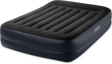 Надувне ліжко Intex Queen Pillow Rest Raised з подушкою, Fiber-Tech, 152x203x42 см, чорне/синє