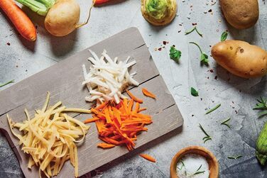 Кухонна терка Börner Combi Chef з контейнером, нержавіюча сталь, 4 насадки — для сиру, овочів, цедри