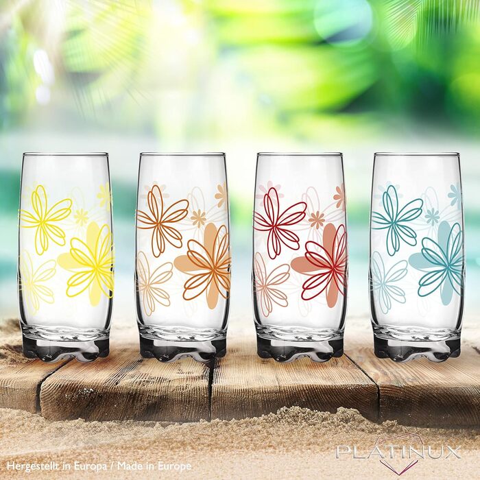 Набір склянок для пиття Flower Decor 6 шт. 350 мл (макс. 390 мл)