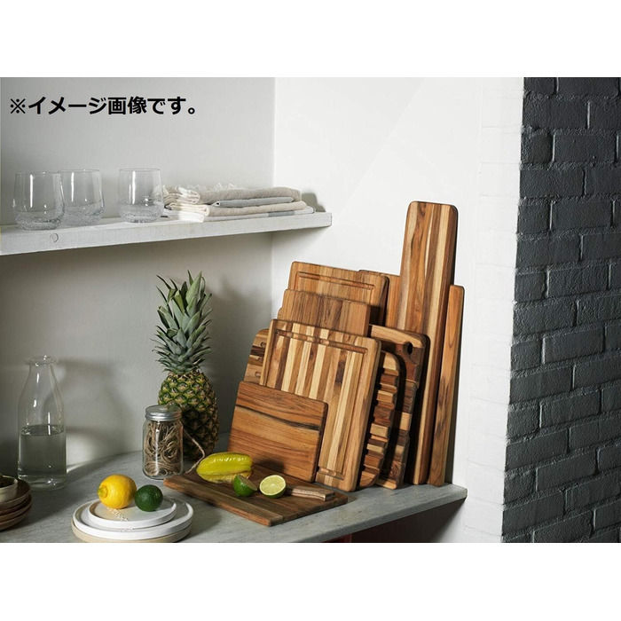 Дошка для нарізання Teakhaus Essential з тикового дерева, велика, 40x28x1,4 см, FSC сертифікат, мінімалістичний дизайн, кухонна дерев'яна дошка для чистого нарізання