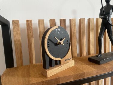 FLEXISTYLE сучасний настільний годинник з дуба, чорний, для вітальні та ванної, стиль 3