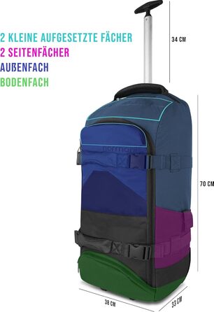 Рюкзак-трансформер normani Backpacker 60 л з функцією візка, фронтальним завантаженням, багатьма кишенями, чорний/синій
