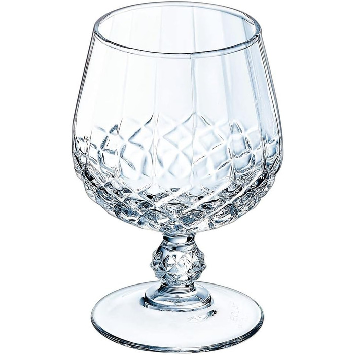 Набір склянок для коньяку Cristal d'Arques Paris Longchamp 320 мл, 6 шт, Kwarx, прозорі, міцні, блискучі