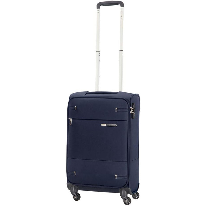 Середня розширювана валіза Samsonite Base Boost Spinner 66 см, 67,5/73,5 л, чорна/синя, на 4 колесах