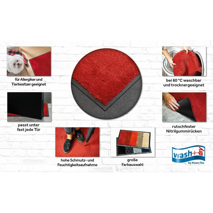 Килимок для підлоги Wash+Dry Original Navy 60x90 см, синій, для внутрішнього та зовнішнього використання, машинне прання