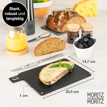 Набір кухонних дощок Moritz & Moritz 4 шт. 20,5×14,5 см, нековзні, з ручками для безпечного нарізання продуктів