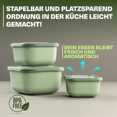 Набір контейнерів для зберігання продуктів 9 шт з прозорими кришками з клапаном, пластикові, BPA-free, для кухні, підходять для мікрохвильовки та холодильника, 3 розміри (600/1100/1800 мл), штабельовані