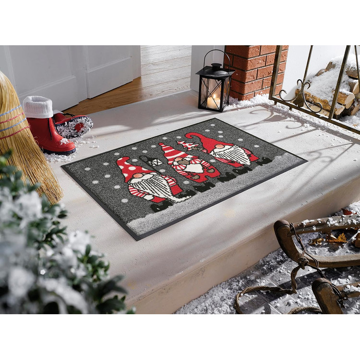 Килимок wash+dry Winterzwerge 50x75 см для передпокою та вулиці, миючийся, протиковзкий