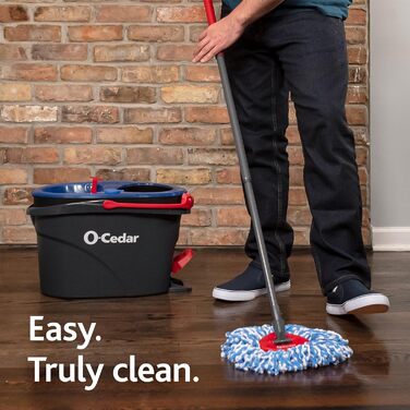 Змінні насадки O-Cedar EasyWring для мопа, мікрофібра, пластиковий відро-спін, система очищення підлоги, 2 додаткові насадки, RinseClean