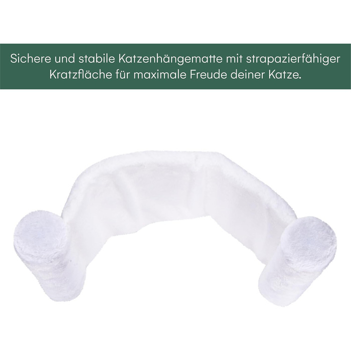 Pfotenolymp® Гамак для котів до 10 кг, настінний, стійкий, екологічний, легкий догляд, для дряпання, заміна підвісу