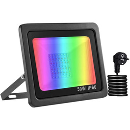 RGB LED прожектор 50 Вт для вулиці, 16 млн кольорів, 20 режимів, розумний водонепроникний світильник IP68 для саду та декору