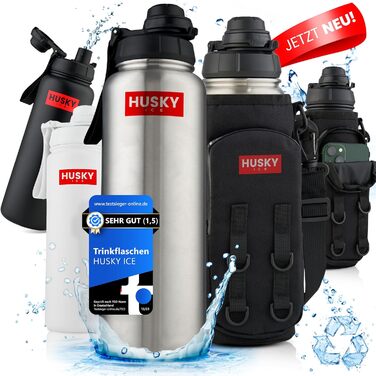 Термос пляшка з нержавіючої сталі 700 мл, BPA-Free, з безкоштовною сумкою, подвійні стінки, герметична, для спорту та активного відпочинку, срібляста, підходить для миття у посудомийці