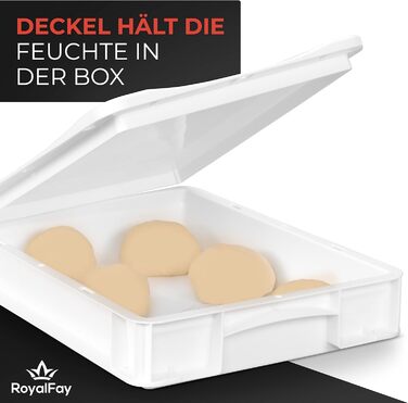 Контейнер для бродіння тіста Pizzaballenbox 30x40x8 см, харчовий пластик, з кришкою, білий – для піци, закваски та дріжджового тіста