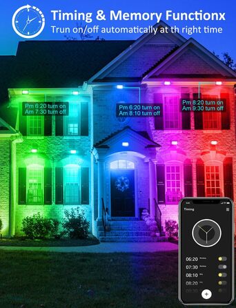 LED прожектор для вулиці 100W RGB з пультом і Bluetooth APP, IP66, водонепроникний, набір 2 шт., кольорове підсвічування для саду та двору