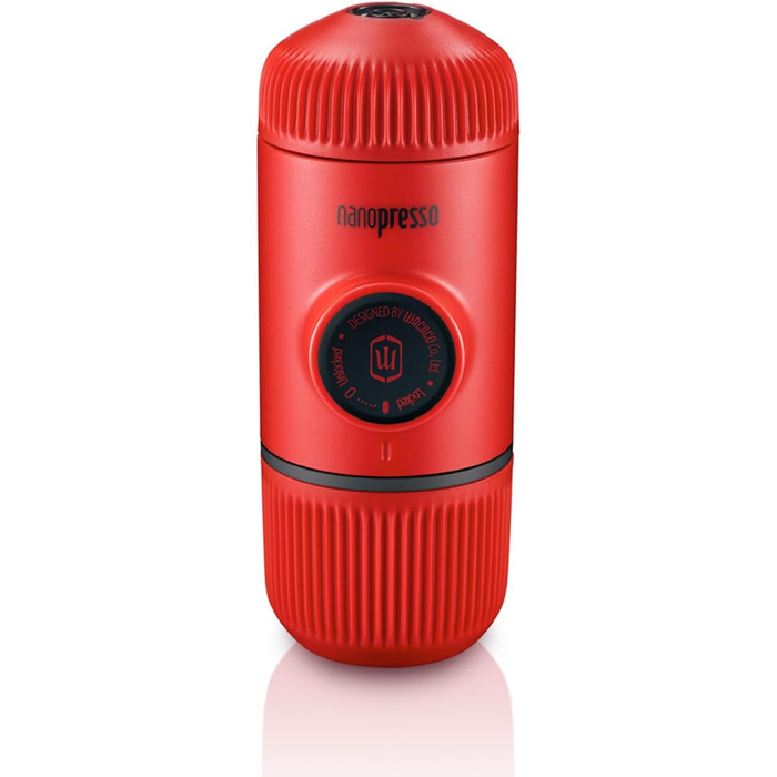 Портативна кавоварка WACACO Nanopresso, 18 бар, ручна, для подорожей, кемпінгу та походів, оновлена версія Minipresso, червона