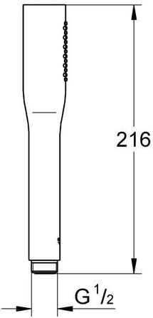 Ручний душ GROHE Vitalio Get 1 режим, антикальк, для проточних водонагрівачів, подвійна стінка, сріблястий