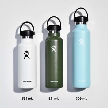 Термобутилка HYDRO FLASK 621 мл з кришкою — вакуумна, з нержавіючої сталі, герметична, з малою горловиною, зберігає тепло і холод, багаторазова, колір Trillium