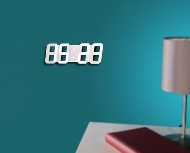 Діджитал-годинник Lunartec настінний і настільний, Jumbo LED, 3D, будильник, з підсвіткою, димований, 28 см