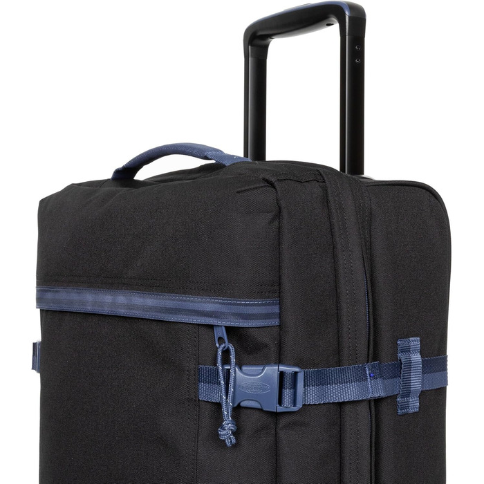 Валіза EASTPAK Tranverz S, розмір S, чорний з контрастними вставками, дорожня сумка на колесах, універсальний розмір