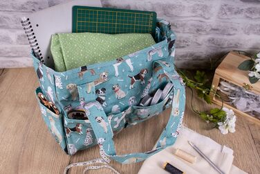 Сумка для рукоділля з бавовни Hobby Gift 13x36x31 см з малюнком собаки