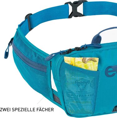 Поясна сумка EVOC HIP Pouch 1 л для велосипедних турів, Slate, з AIR PAD системою, двома кишенями на поясі та двома додатковими відділеннями
