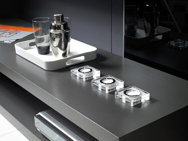 Свічник лотос прозорий з кристалами Swarovski, сучасна декорація, новорічна прикраса, 1 шт.