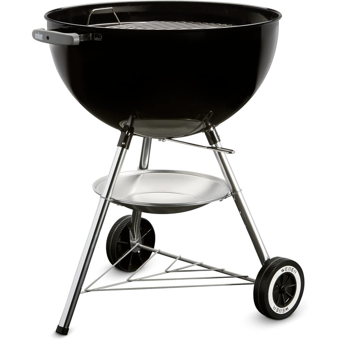 Вугільний гриль Weber Classic Kettle 57 см, чорний, з термометром, емальований, на колесах, для барбекю