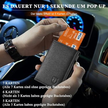 Чоловічий гаманець TEEHON зі шкіри з RFID захистом, монетницею та магнітною застібкою, чорний портмоне-картхолдер