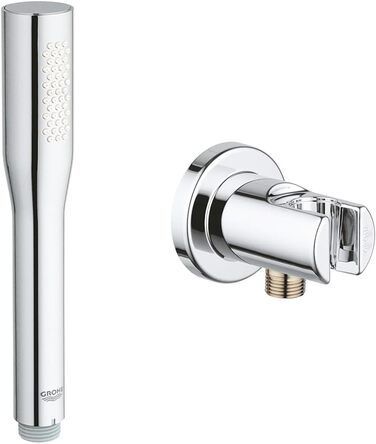 Ручний душ GROHE Vitalio Get 1 режим, антикальційна система, подвійна стінка, для проточних водонагрівачів, сріблястий, комплект з настінним кріпленням