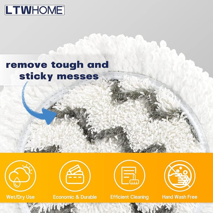 Набір змінних насадок для мийки підлоги LTWHOME 16 см, 10 шт, сумісні з Floating Mop, модель M30457