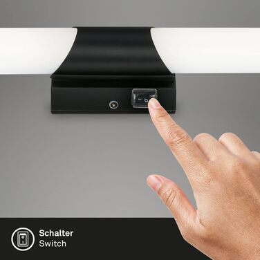 Світильник Briloner LED для ванної кімнати, IP44, 11 Вт, 1300 Лм, 4000K, білий, 47×6,5×6,8 см