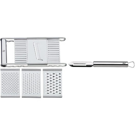 Набір овочевих терок і ножів WMF Gourmet Profi Plus, 4 насадки, нержавіюча сталь, 12x18 см, овочечистка 19 см, для овочів, підходить для посудомийної машини