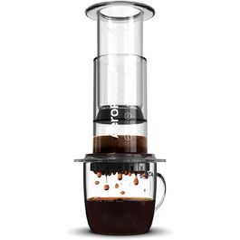 Прозора кавоварка AeroPress Clear 3-в-1: френч-прес, пуровер, еспресо – портативна міні-кавоварка для подорожей без гіркоти