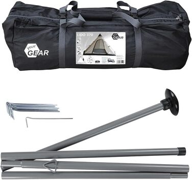 Намет your GEAR Lido Tipi для 3-4 осіб, кемпінговий, з пришитою підлогою, захистом від комах, стоячою висотою, пірамідальний, UV 50+ захист, водостійкість 5000 мм
