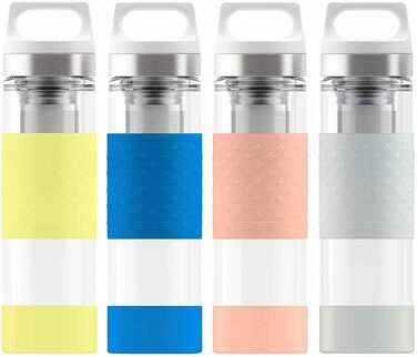 Термобутилка SIGG Hot & Cold із скла 0.4 л з силіконовим чохлом Ultra Lemon, ізольована, без шкідливих речовин