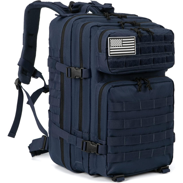 Тактичний рюкзак QT&QY 45 л, армійський, військовий Molle, для чоловіків, туристичний, для походів, 3-денний, синій