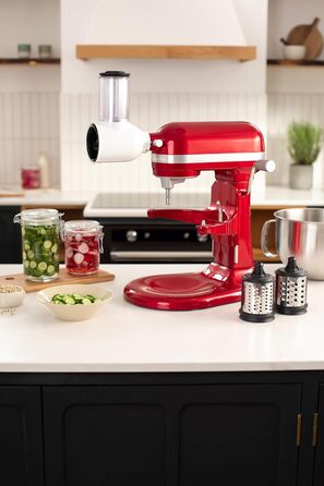 Насадки KitchenAid 5KSMEMVSC для кухонного комбайна – набір з 3 барабанів для овочів, сиру та інших продуктів, терка-шинковка з нержавіючої сталі