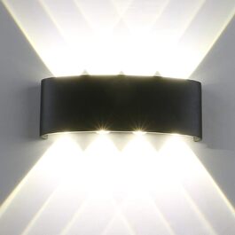 Yosoan LED настінний світильник Up&Down для зовнішнього та внутрішнього використання, 8x1Вт, 4000K, природне біле світло, водостійка лампа для фасаду, тераси, балкона