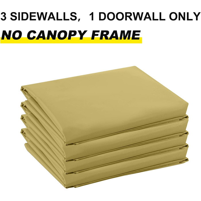 Бічна стінка для тенту ABCCANOPY 3x3 м, 3 шт, бежевий, захист від сонця