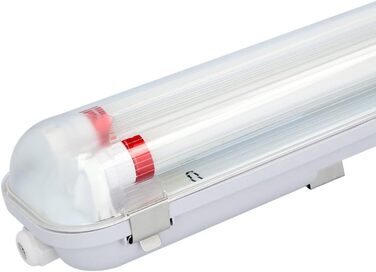 HOFTRONIC LED світильник для вологих приміщень 150 см 60W 6000K холодне біле світло, 10500 лм, 175 лм/Вт, без мерехтіння, з'єднуваний, T8, IP65, водостійкий, подвійний, для гаража, підвалу, офісу